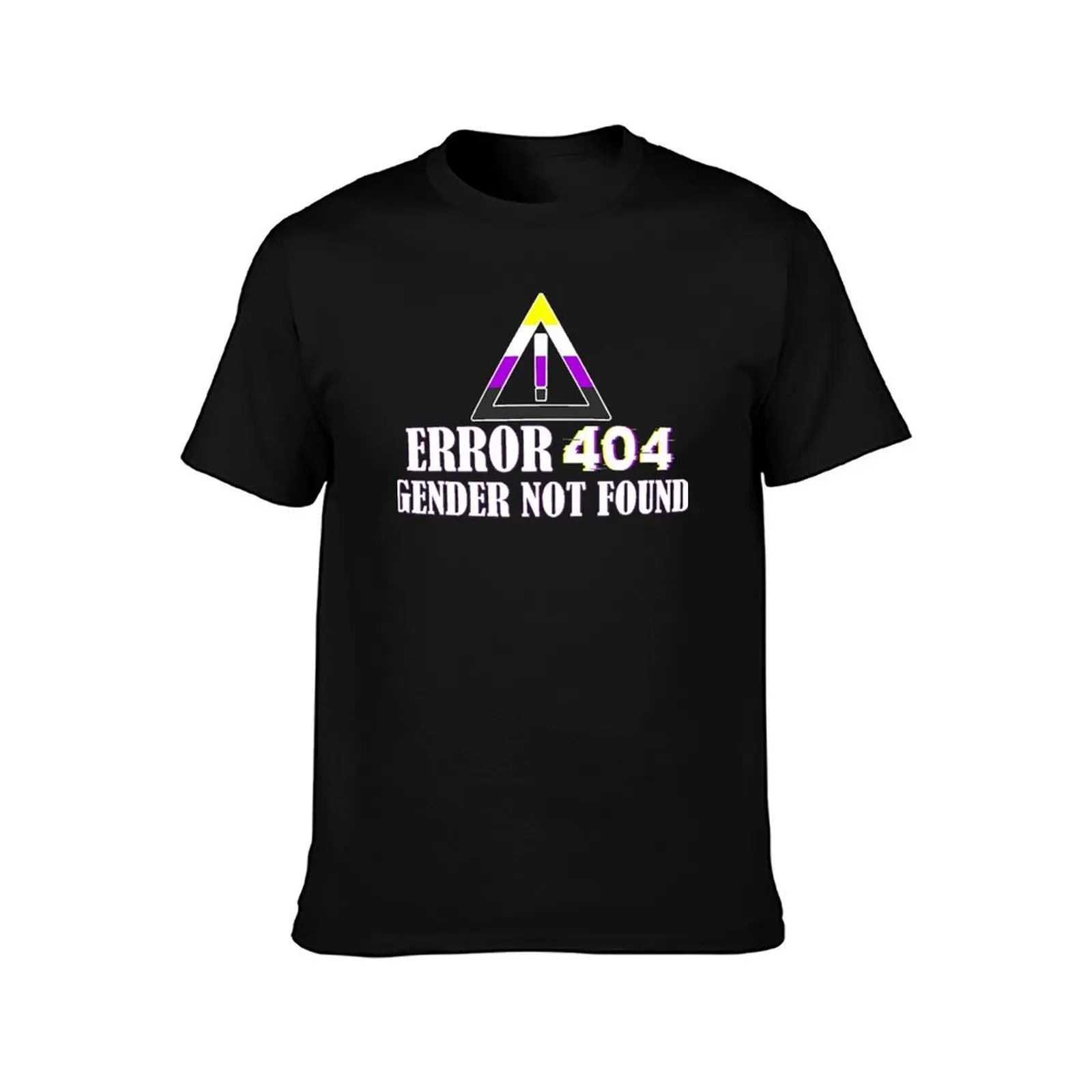Error 404 Gender Not Found Non Binary Agender LGBTQ Pride T-Shirt Urban Style Print T-Shirt