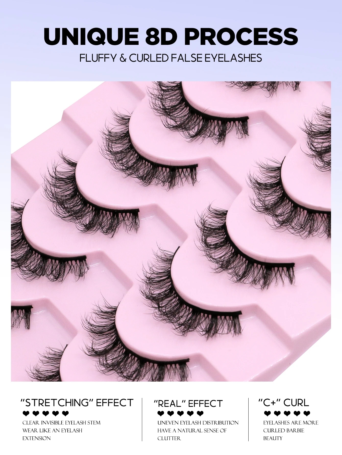 GROINNEYA 3D Faux Mink Lashes Fluffy Soft Wispy Natural long False Eyelashes Curly Lashes Wholesale Lashes