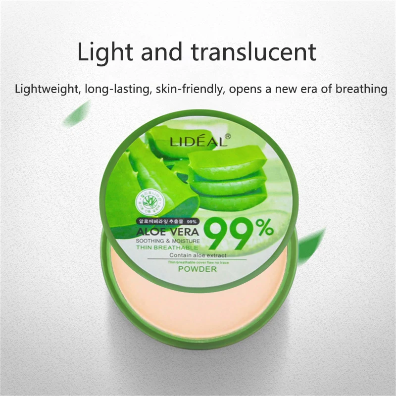 Aloe Vera Soothing Powder Base Waterproof Moisturizing Concealer Foundation Solid Make Up Oil Control Face Makeup Cosmetics 2022