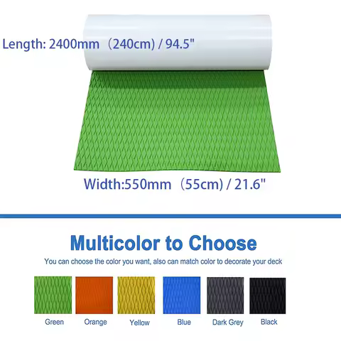 2400*550 Surfboard Surf Traction Pad EVA Foam Boat Marine Flooring Decking Sheet Non-Slip Yacht Deck Mat Kayak Fishing Boat Mat