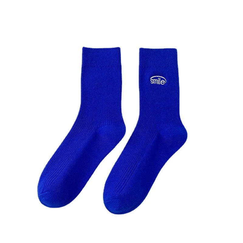 New Blue Socks Women In The Tube Socks Striped Letter Tube Socks Popular Style Men and Women Couples Stockings