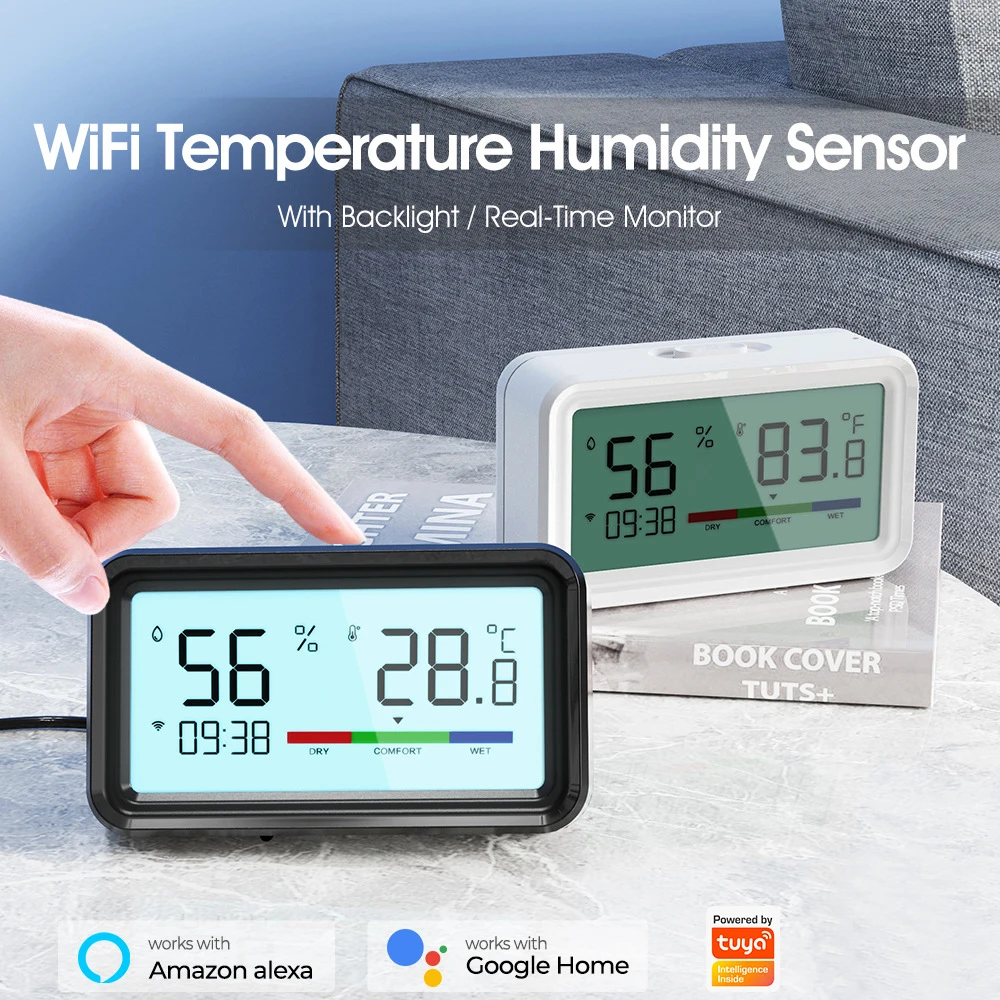 Tuya Smart Wireless WiFi/Zigbee Hygrometer Thermometer Sensor Monitor With Backlight App Voice Remote Control Alexa Google Home