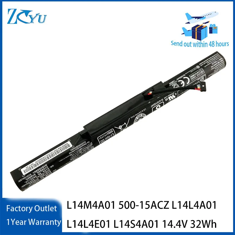 L14M4A01 Laptop-Akku für Lenovo V4000 Y50C Ideapad 500-15ACZ L14L4A01 L14L4E01 L14S4A01 14,4V 32Wh