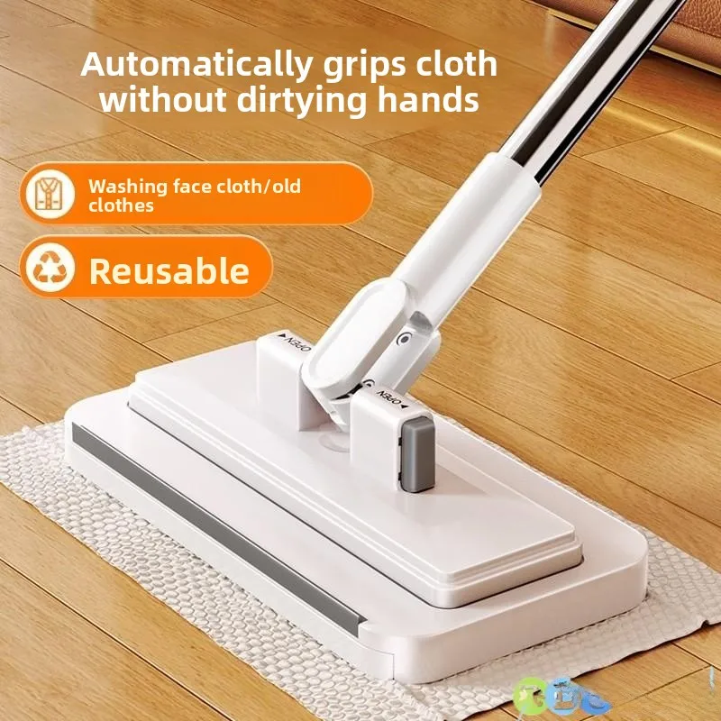 

New 2026 Mop Holder Cloth Face Wash Cloth Paper Towel Wall Clamp No Hand Wash Household Cleaning Tool Ultrafine Fiber Mop Head