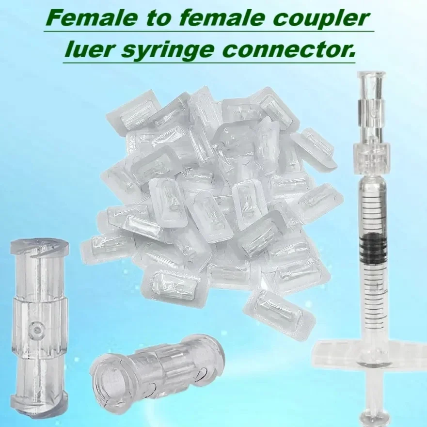 Leak Proof Double Helix Medical Sterile Luer Lock Adapter  Transparent Plastic Syringe Connector