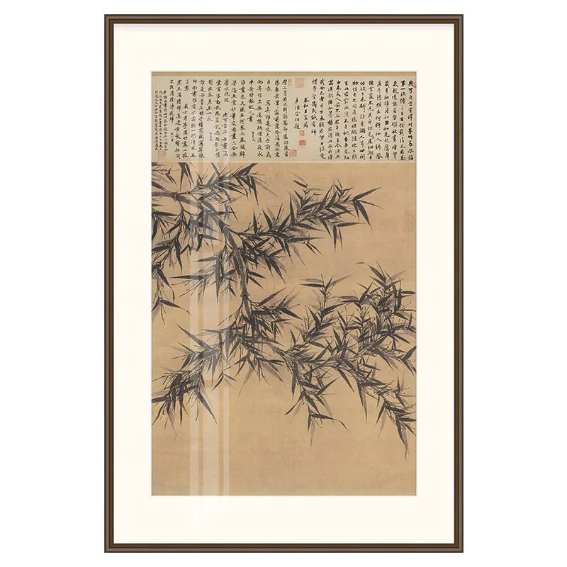 

The new Chinese decorative painting of Zen tea room is hung on the opposite side of the entrance door of Mozhutu