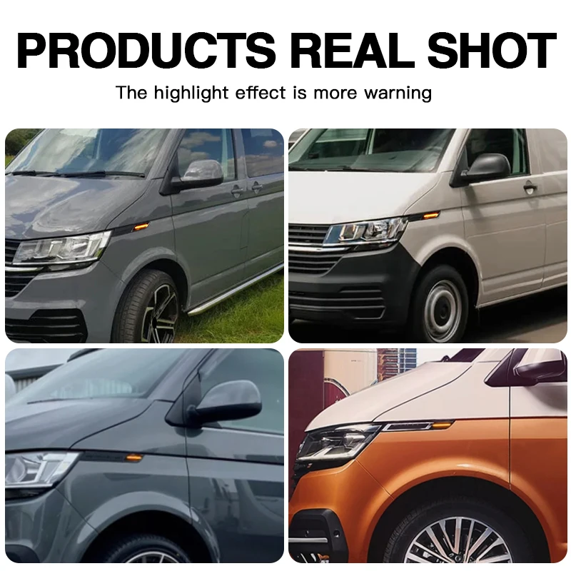 2PCS For VW Transporter T6.1 Facelift 2020-Up LED Side Marker Lamps Turn Signal Lights Plug&Play Error Free Waterproof