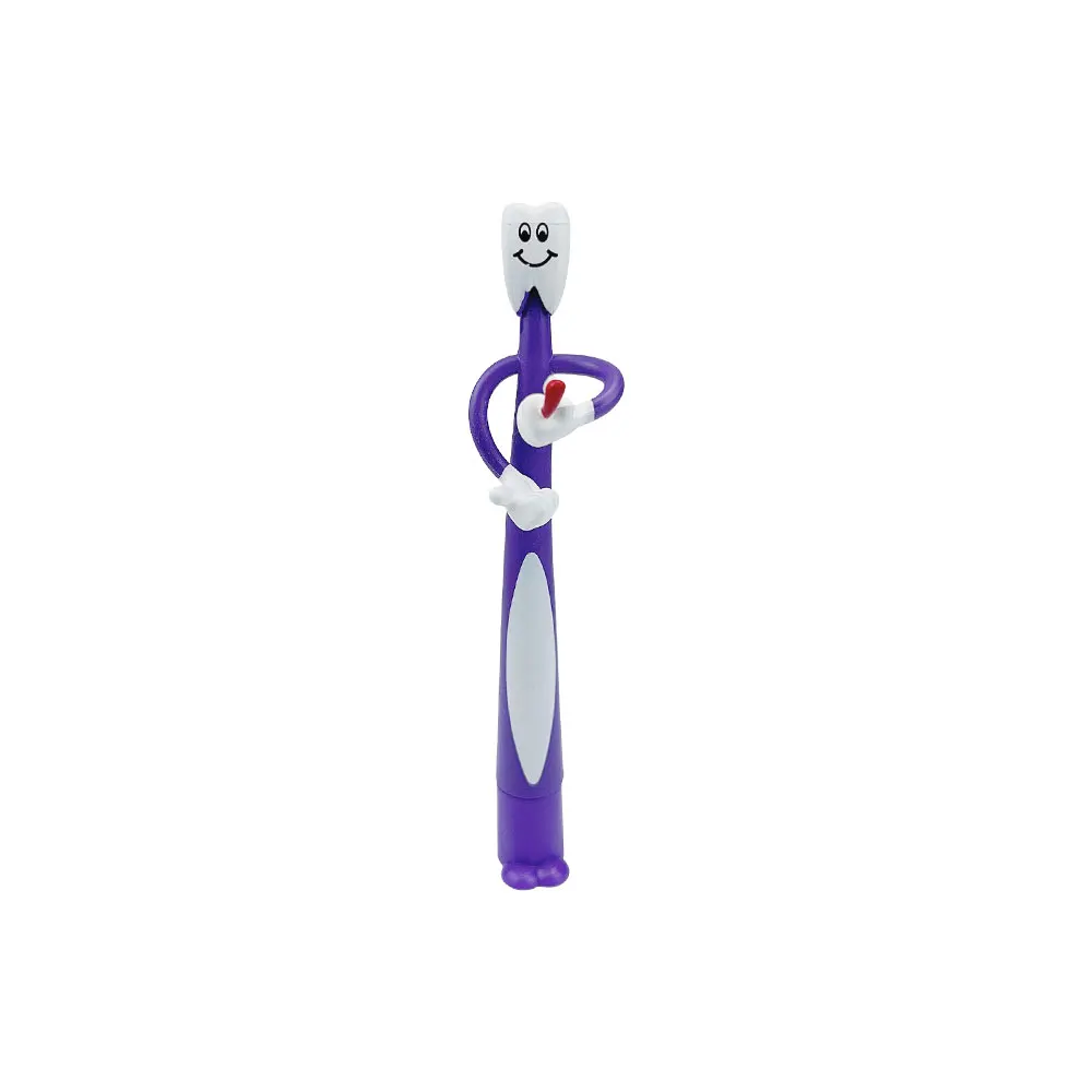 1pcs Dental Tooth Shape Cute Bending Ballpoint Pen Clinic Plastic School Dentistry Dentist Creative Gifts Signing Pens Souvenirs