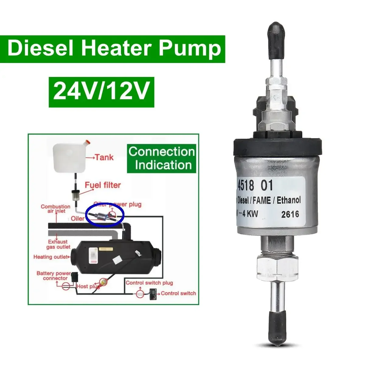 12V/24V 1KW-5KW Universal Car Air Diesel Parking Oil Fuel Pump For Eberspacher Heater For Truck Long Life Easy To Install