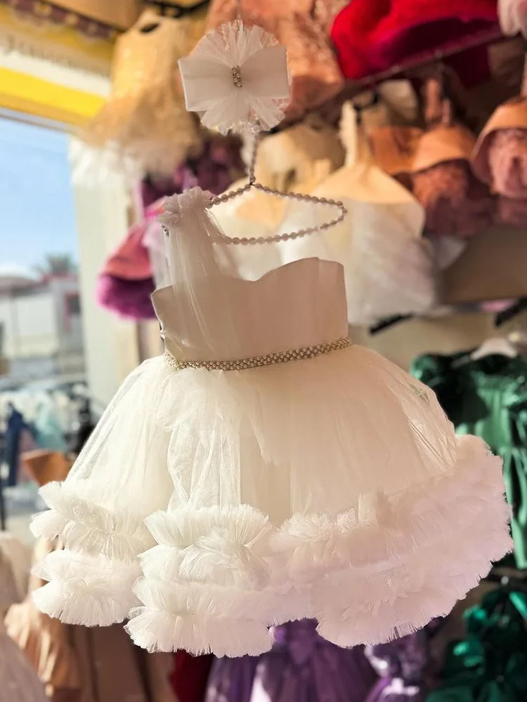 

Baby Girl 1st Birthday Dress Girls Princess Party Outfit Formal Celebration Attire Children Stage Performance Pageant ball Gown