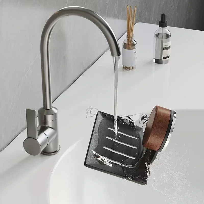 Walnut Wood Wall Mounted Soap Dish Holder - Creative No Drill Bathroom Soap Box with Drainage Hanging Hook for Shower