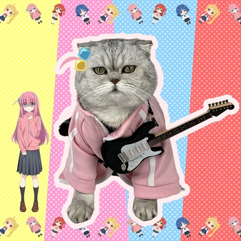 

Gotoh Hitori Pet T-shirt Coat Wear Cute Anime Cat Cosplay Clothes Funny Dog Transformation Costume Halloween Party Pet Dress Up