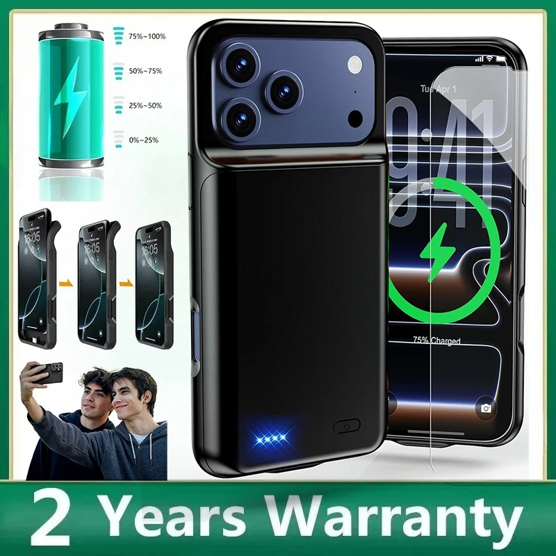 

Мягкий силиконовый чехол-аккумулятор 10000 мАч для iPhone 17 Air 16 Plus 15 Pro Max 14 13 Mini 12 11 X XR XS 6 6S 7 8 SE