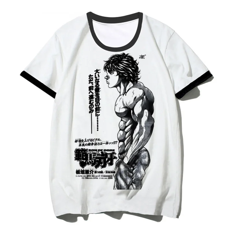 Camiseta de baki para hombre, ropa de calle con gráfico de anime, estética para pareja, 2022