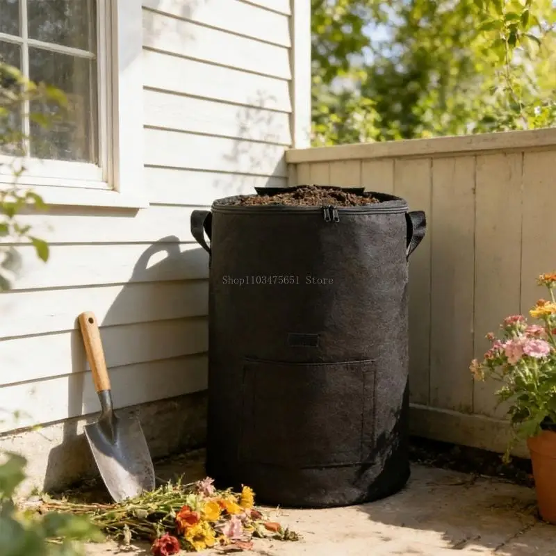  Spacious Outdoor Compost Bag Featuring double Access And Bottom Panels