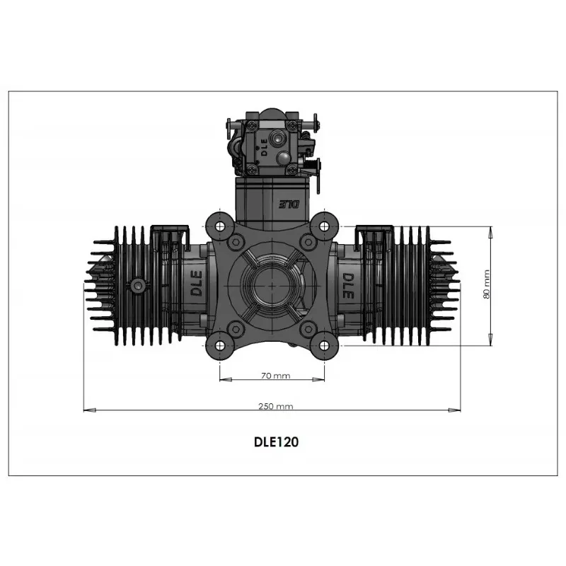 DLE120 Engine DLE 120 Model Two-cylinder Two-stroke Side Exhaust Natural Air-cooled Hand Start 120cc Displacement DLE