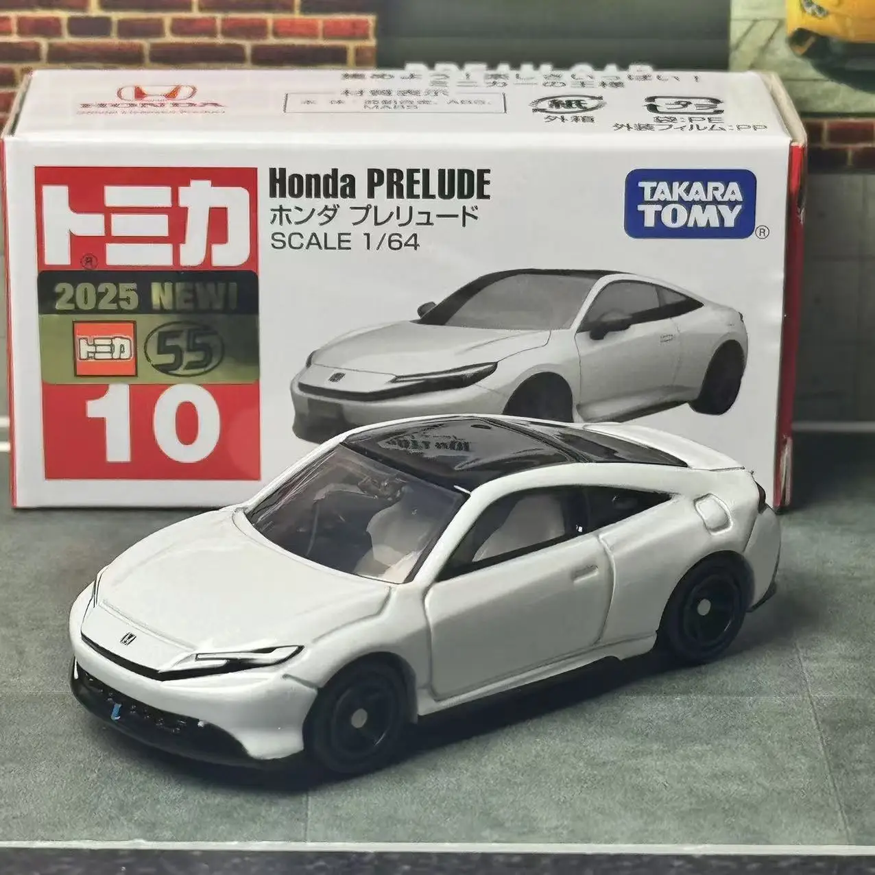 Takara Tomy Tomica no 10 Honda Prelude Casting Liga Estática Carro Veículo Diecast Metal Modo Coleção Exibição Menino Brinquedo Presente