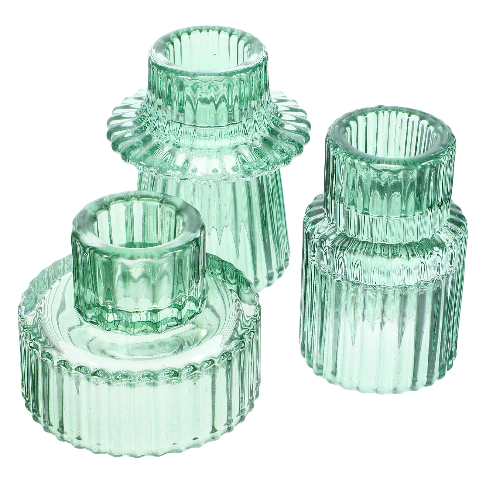 3Pcs Glass Candlesticks Holders Taper Stand Wedding Party Decoration Glass Candlestick Pillar Holder