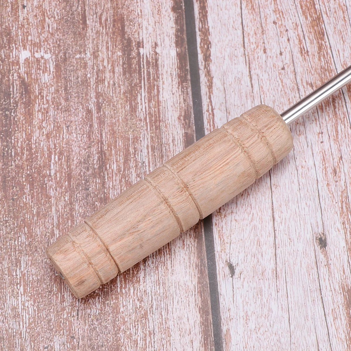 

Stainless Steel Double Hook Forks Cooking Utensils BBQ with Wood Handle Roasting Food Flipper Braised Pork Meat Turner Wooden