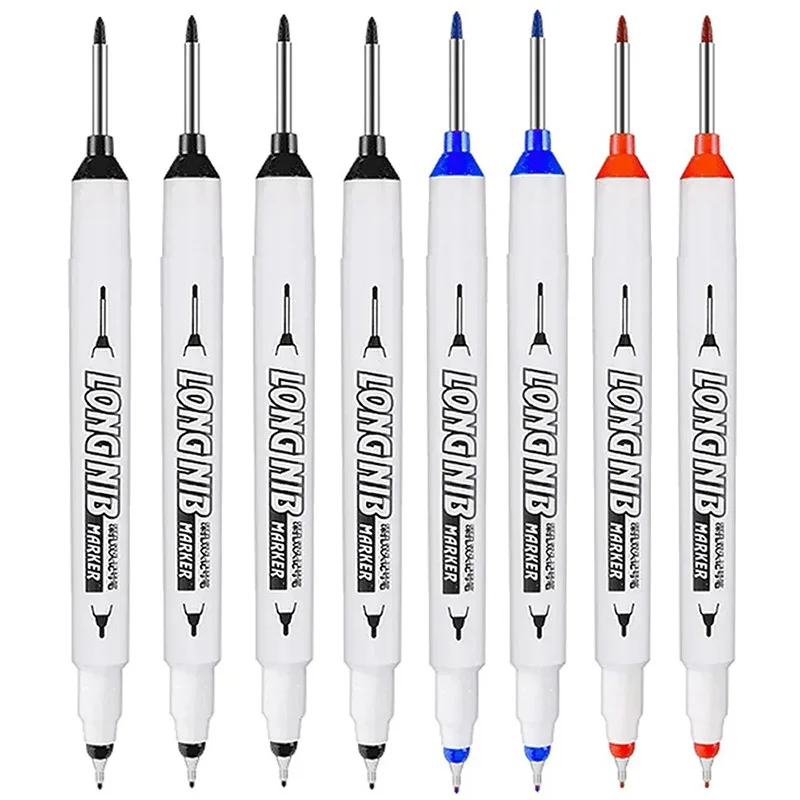

20mm Double-Tip Deep Hole Long Head Nib Markers Graffiti Marker Black Metal Pen Waterproof Woodworking Decoration Multi-Purpose