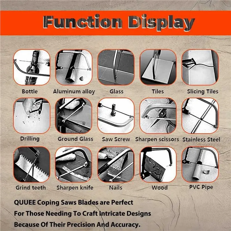 A25I-36Pcs 5 Inch Pinned Scroll Saw Blades TPI 10/15/18/24 Tools Accessories For Woodworking For Diyers