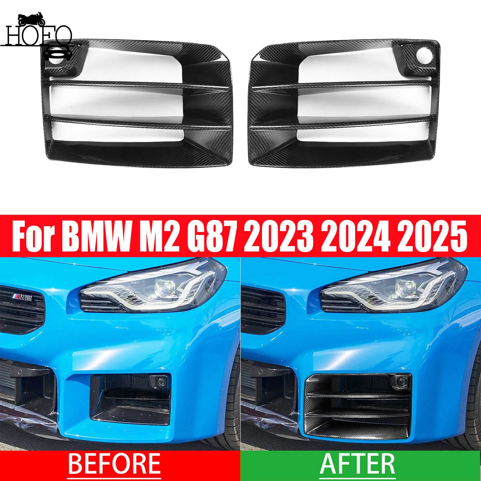 

For BMW M2 G87 2023 2024 2025 Real Carbon Fiber Front Bumper Vent Cover Air Intake