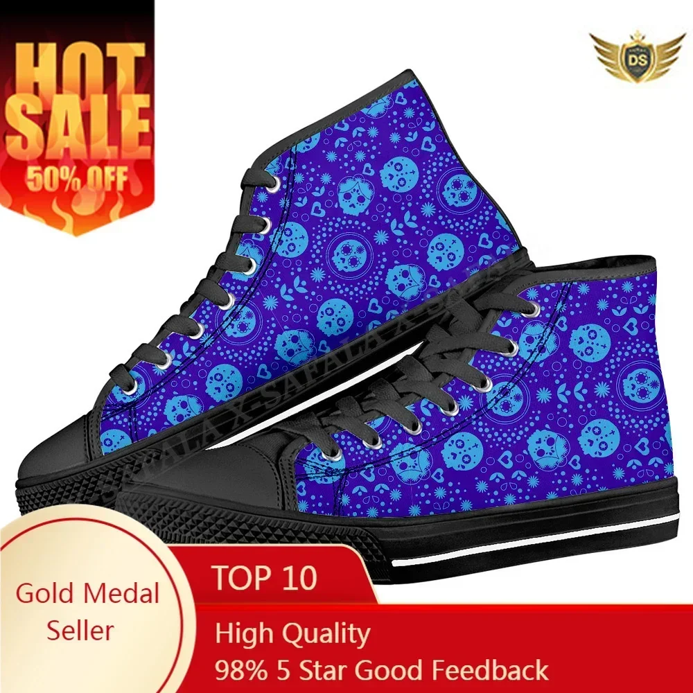 

Suger Skull Trippy Men Vulcanized Sneakers High Top Canvas Shoes Classic Brand Design Men Flats Shoes Lace Up Footwear-4