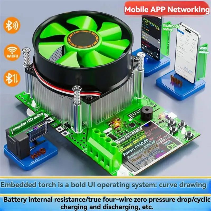 ABQU WiFi Adjustable for Constant Current Electronic Discharge Load Battery Internal Resistance Capacity Tester 25A