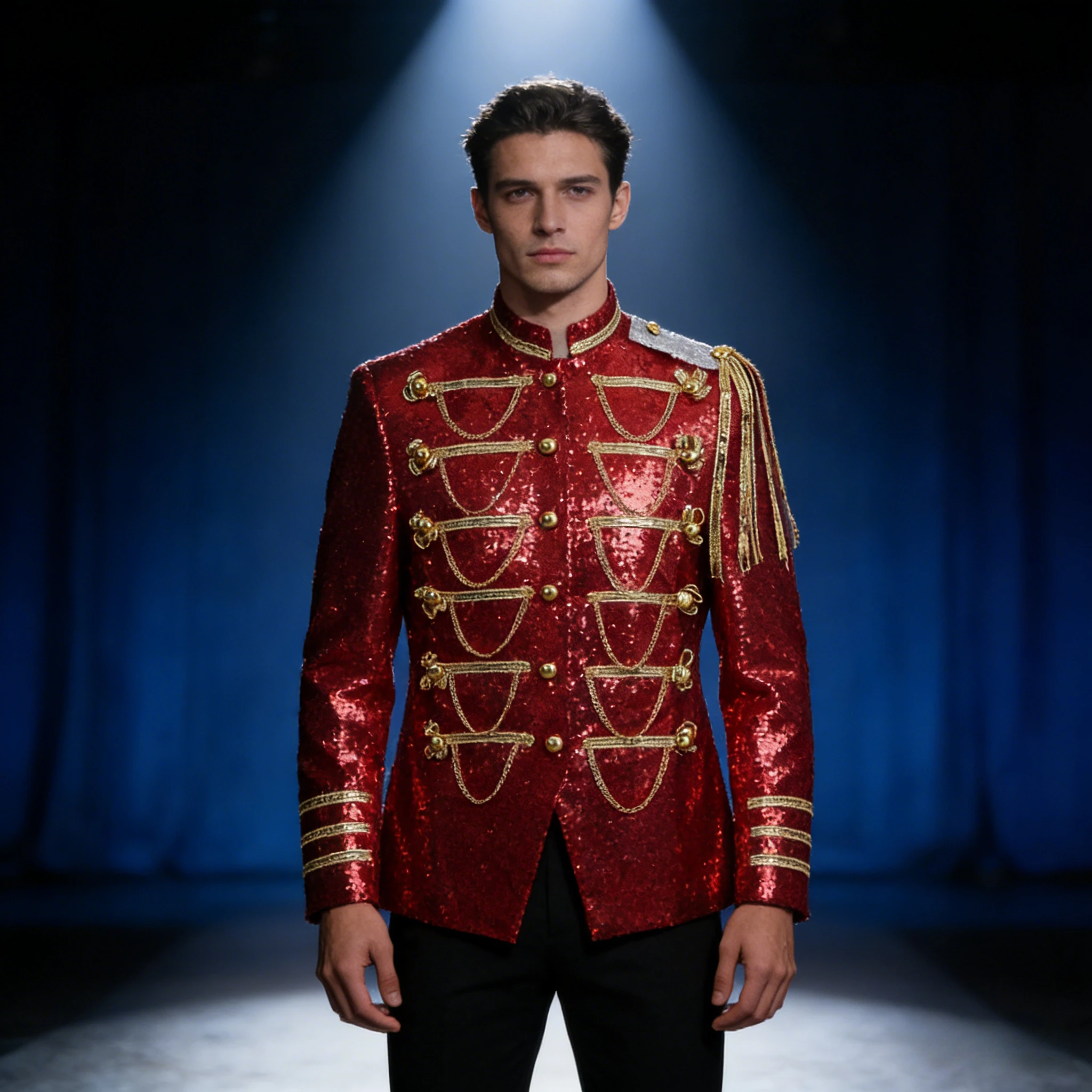 Court Style Mens Military Dress 4 Colors Stage Performance Outfit Formal Costume Party Wear Blazer Set