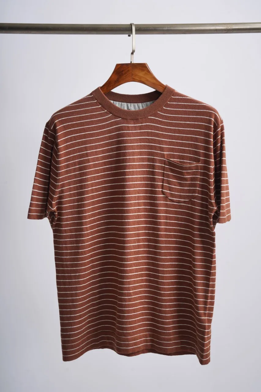  men's old money style linen new t-shirt 2026 spring/summer color block classic striped crew neck short sleeve tee