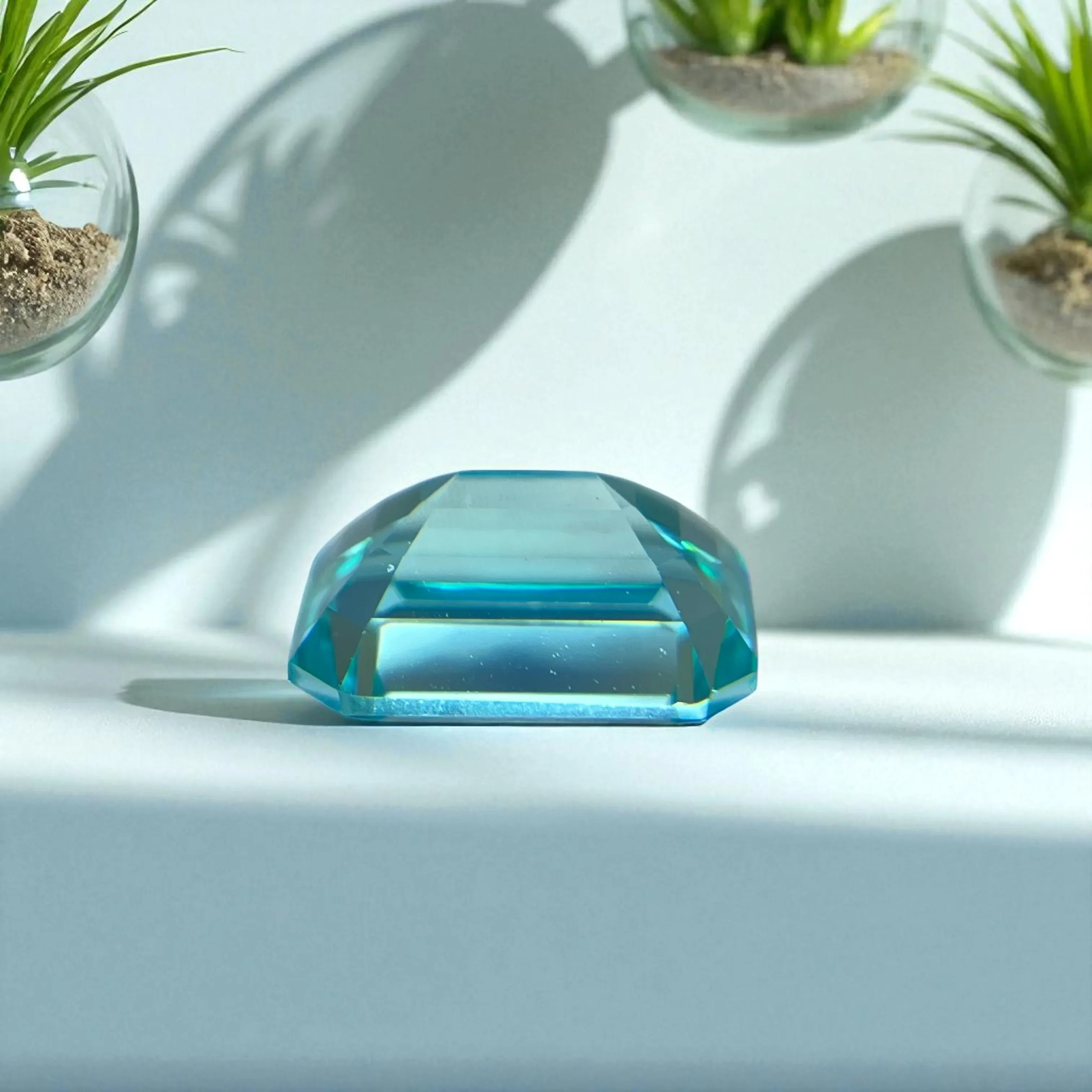 

Lab Grown Paraiba Emerald Cut VVS1 Sapphire Gemstone for Charms DIY for Jewelry Making Materials Selectable AGL Certificate