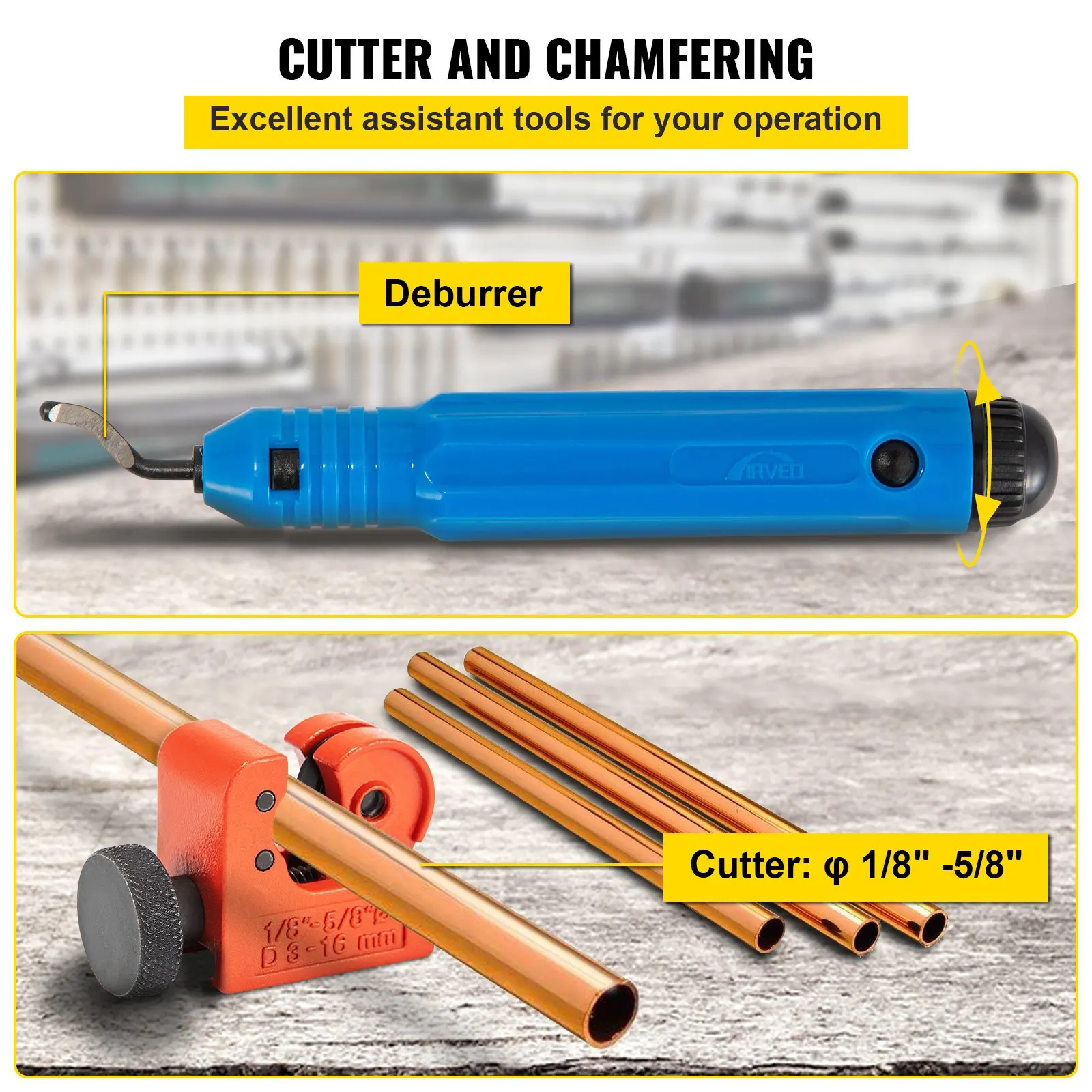 Hydraulic Expanding and Double Flaring Tool Kit 45° Soft HVAC Copper Tube Expander 3/16in to 1/2in Brake Flare Repair Tool