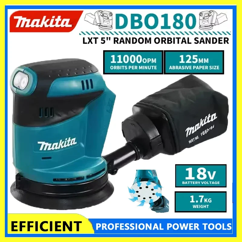 

Makita DBO180Z 18V Brushless Cordless Rechargeable Disc Random Orbital Sander Woodworking Sanding Putty Polishing Bare Tool