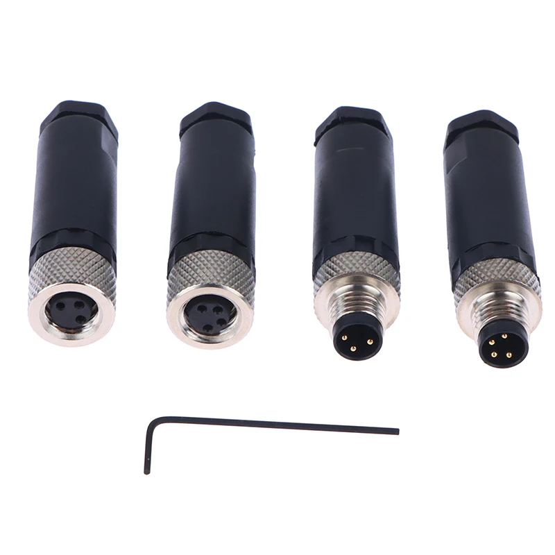 【M8 Sensor Connector Waterproof Male&female Plug Screw Threaded Plug Coupling 3 4 Pin Flange Socket Back Mount】