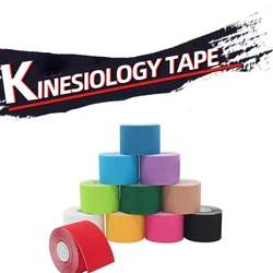 2023 New Kinesiology Tape Athletic Recovery Elastic Tape Kneepad Muscle Pain Relief Knee Pads Support for Gym Fitness Bandage