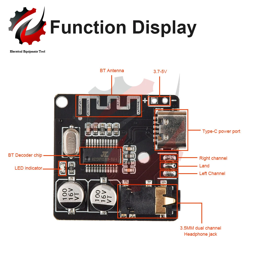 5PCS VHM-314 Mini Bluetooth 5.0 Audio Receiver Module MP3 Lossless Decoder Board Wireless Stereo Music Stereo Output Amplifier