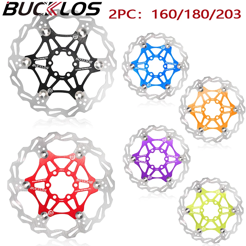 

2PC BUCKLOS Bike Brake Disc 160mm 180mm 203mm Bicycle Disc Brake Rotor 6 Bolts Bike Hydraulic Brake Rotor MTB Floating Rotors