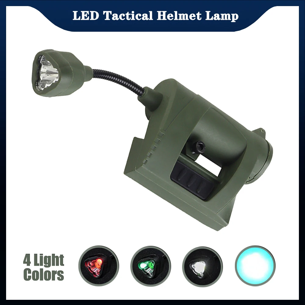 

Светодиодная лампа для тактического шлема, красный/зеленый/белый/ИК-лазер, 4 цвета света, адаптер к рейке OPS Core ARC, лампа для охотничьего военного рыболовного шлема