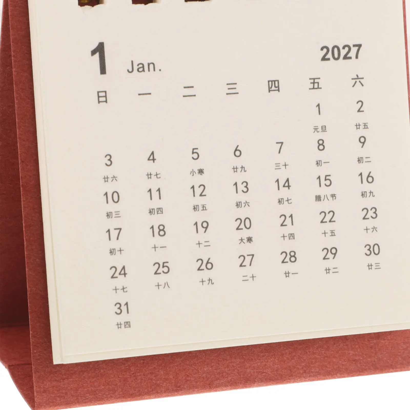 Mini Desk Calendar 2027 Portable Ring Bound Spiral Flip Standing Planner Compact Space-Saving Nordic Design Desktop Organizer