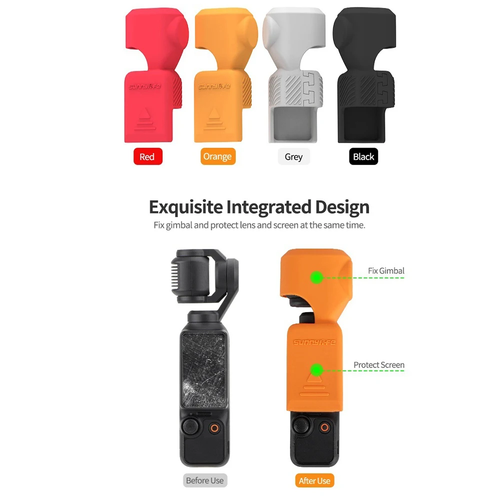 Silicone Case for DJI Osmo Pocket 3 Gimbal Camera Screen Protective Cover Anti-Scratch Non-Slip Shell Accessories