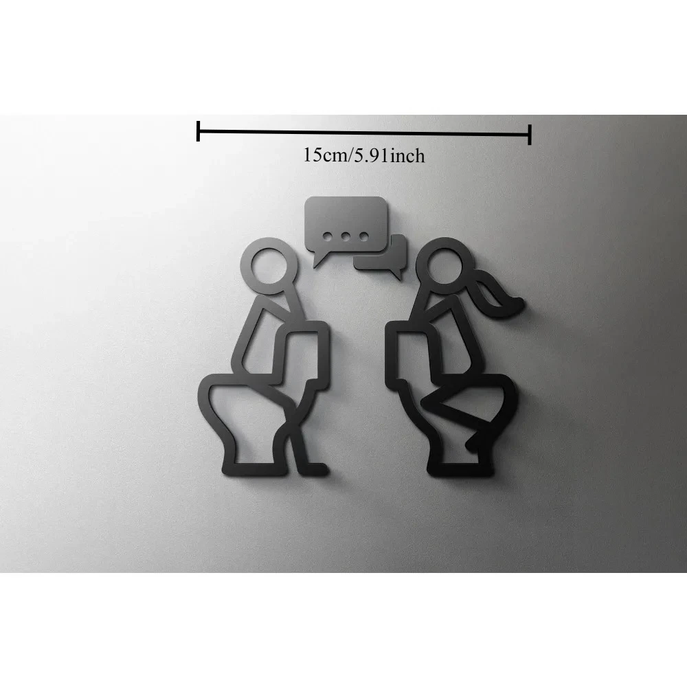 CIFBUY 3D Acrylic Toilet Sign Male Female WC Restroom Door Plate Self-Adhesive For Hotel Restaurant Modern Home Decor Ornament