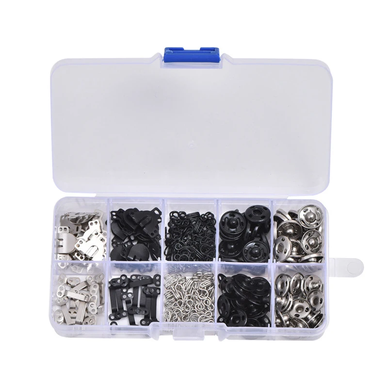 Näh-Set mit Haken und Ösen, zum Aufnähen von Druckknöpfen, DIY-Knopf-Set für Kleidung, Nähverschlüsse, Druckknopf-Set für Kleidung, Taschen, Nähhandwerk – Detail 6