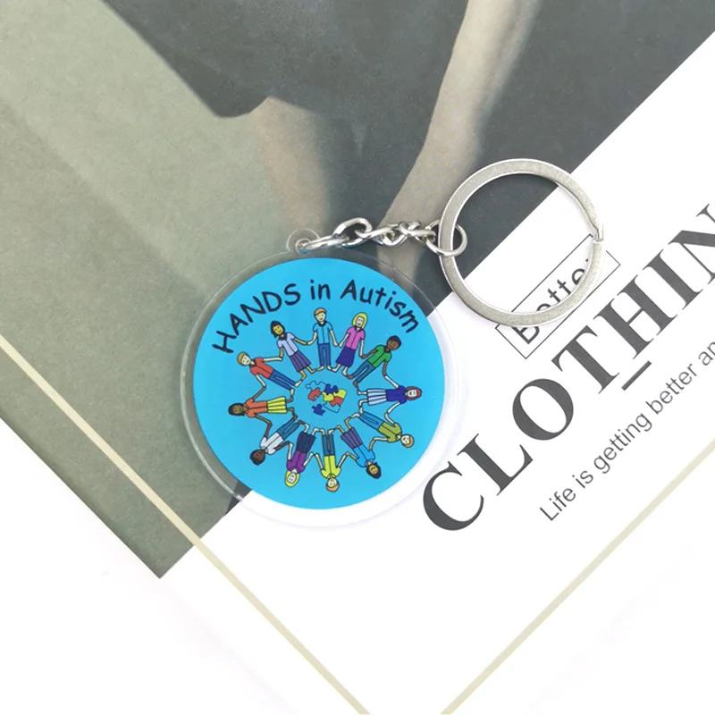 Autism Pattern Anime keychain Badge Holder ID Card Lanyards Mobile Phone Rope Key  Keychain Key Ring Decorations Gift