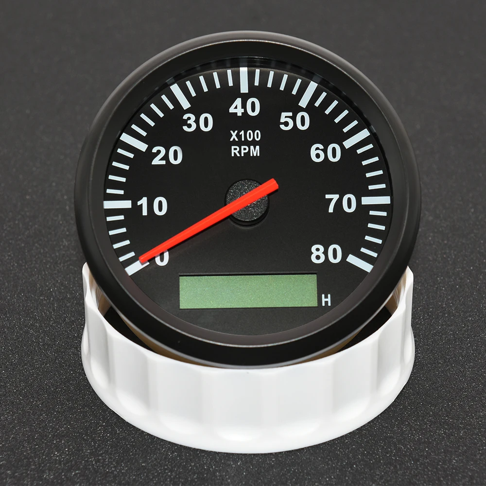 85MM Tacho Meter Gauge Universal Marine Car Tachometer 4000 RPM Digital LED Gauge with Red Backlight For Truck Boat Customized