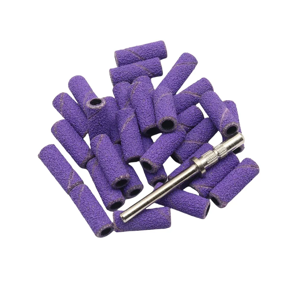 30 Stück pro Karton mit Schaft 3,1 mm Mini-Zebra-Schleifbänder Edelstahl-Nagelbohrer Dorn elektrisches Maniküre-Zubehör – Detail 2