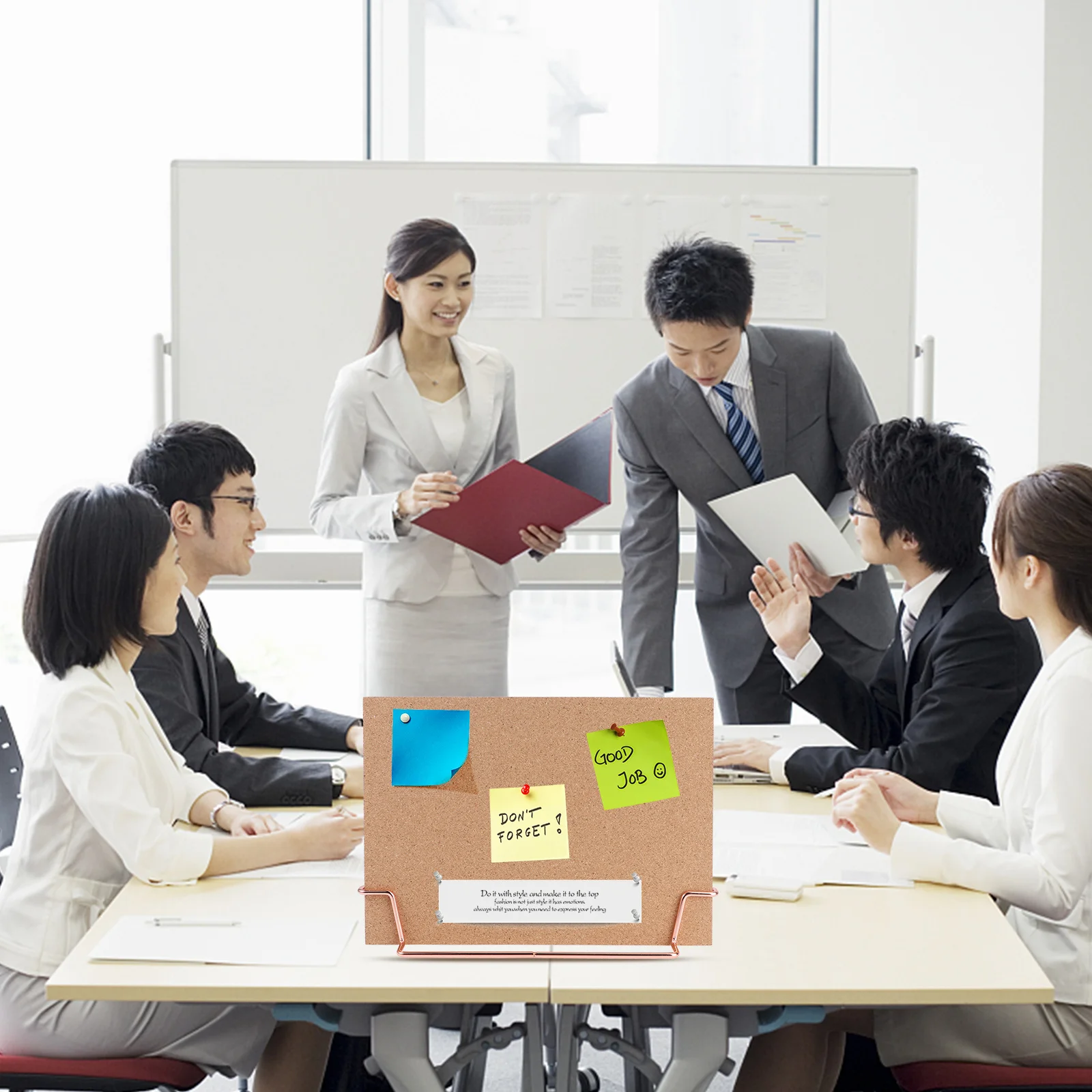 Rose Gold Wooden Cork Bulletin Board Smooth Writing Surface for Office Home Classroom Menu Message Pin Memo Notice Board