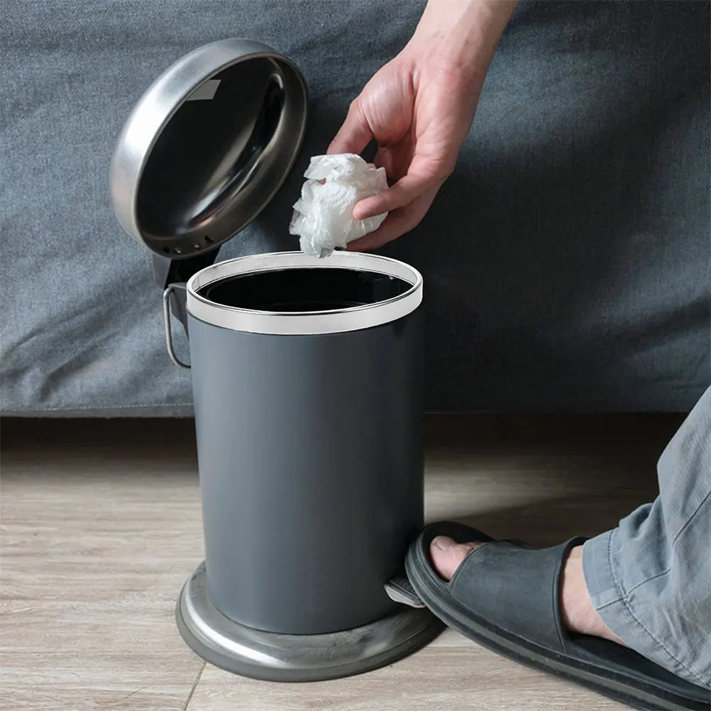 

Trash Can Ring Accessories Round Hold Down Silver Lid Compression Bag Stability Easy Installation Waste Management Durability