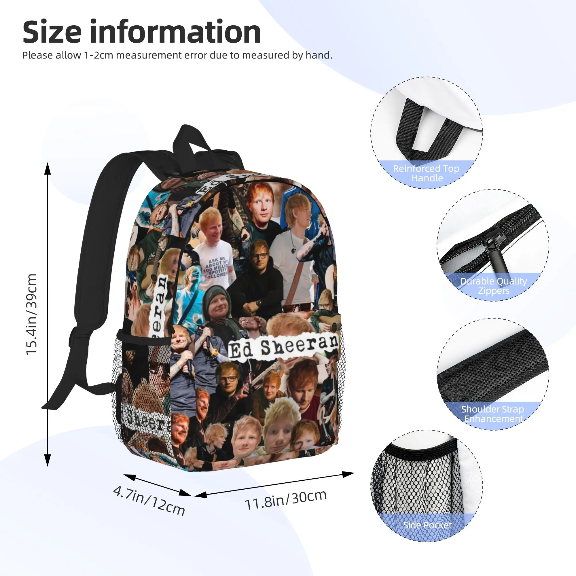 Ed Sheeran Loop Australian Tour Backpack Hot Sale Daypack Large Capacity Boy Girl BookBag Shoulder Bags for Men Women School Bag
