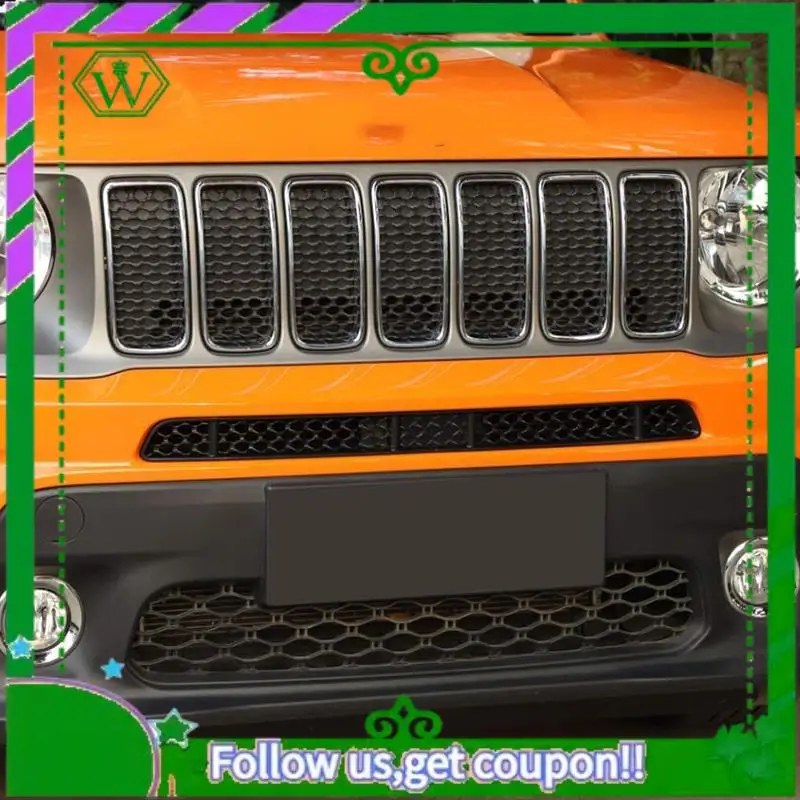 AC34-Front Grill Mesh Inserts,Screens Grille Insert For Jeep Renegade 2019-2020 Car Accessories - view 2