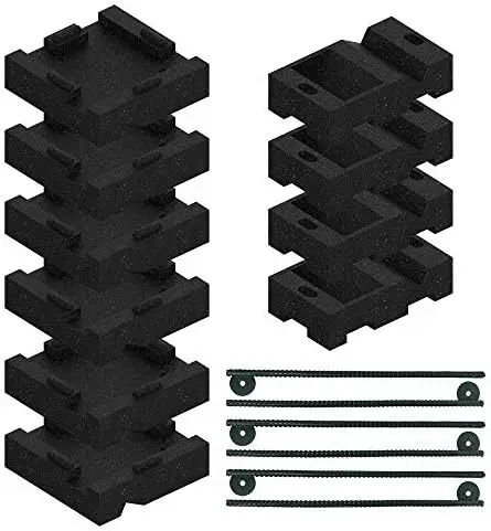 Swing Set Anchor Leveling Kit :: Includes 6 Large Molded Rubber Blocks and 4 Small Molded Rubber Blocks with Stakes and